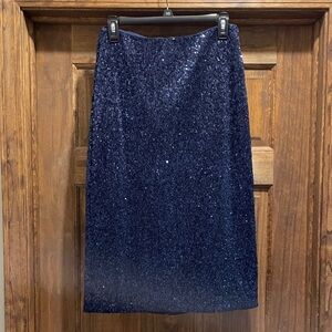 Vineyard Vines Blue Sequin Midi Skirt